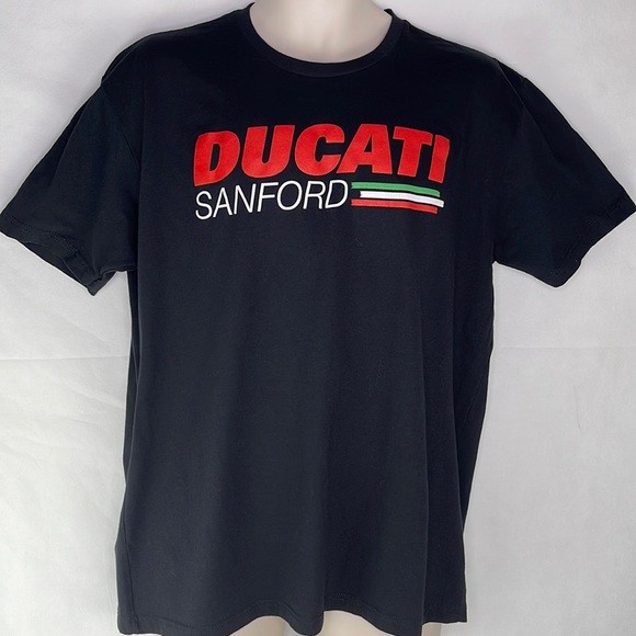 Ducati Motorcycle Black Rd White Green T Shirt - Picture 1 of 5